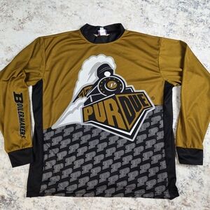 Vintage Purdue Boilermakers Men's Gold and Black Longsleeve Jersey Large